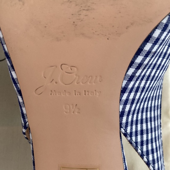 Like new J Crew Blue Gingham Slingback - Picture 6 of 6